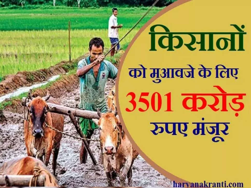 किसानों के लिए खुशखबरी! सरकार ने किसानों को मुआवजे के लिए 3,501 करोड़ रुपए किए मंजूर, खाते मे आएंगे पैसे